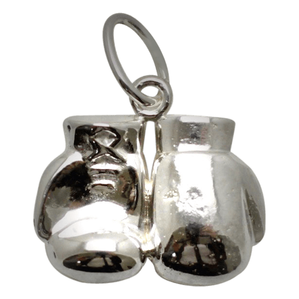 Sterling Silver Boxing Glove Pair Large Joined Reversed